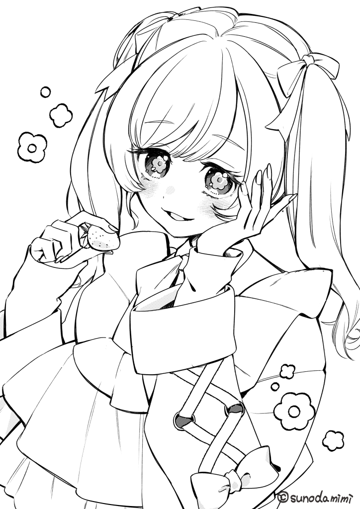 ぬり絵データ　女の子
